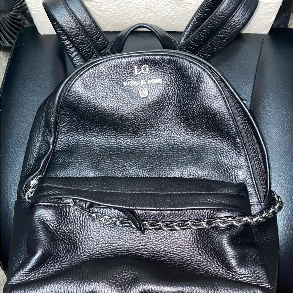 Michael Kors Black Leather Backpack